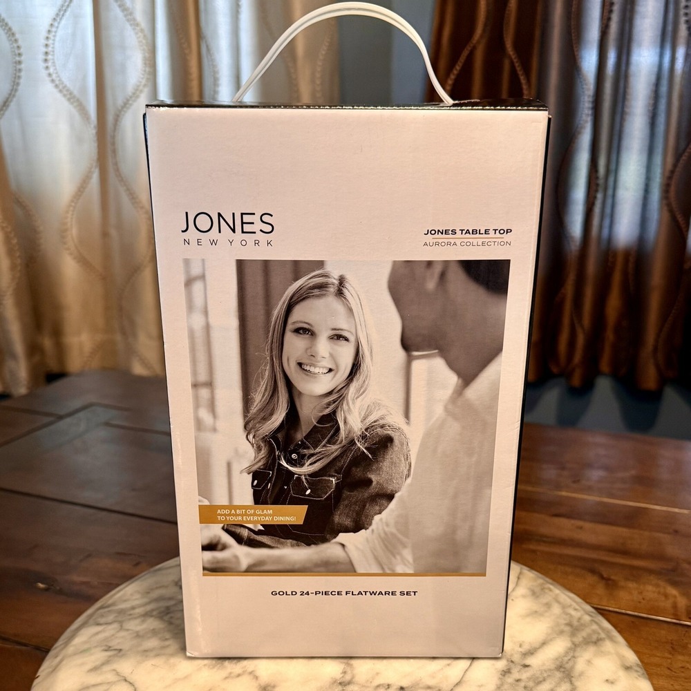 NEW Jones New York The Aurora Collection Gold 16 Piece Flatware Cutlery BOX Set - Picture 2 of 3